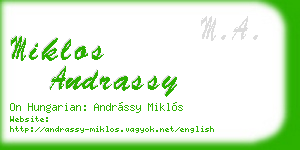 miklos andrassy business card