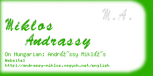 miklos andrassy business card